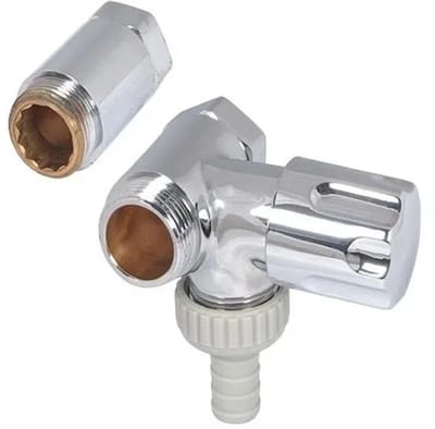Schlösser Armaturen JS Nevenaansluitventiel, aansluiting rechts, slangaansluiting, design handgreep, DN20, 3/4'', gepolijst en verchroomd, 0071252050001