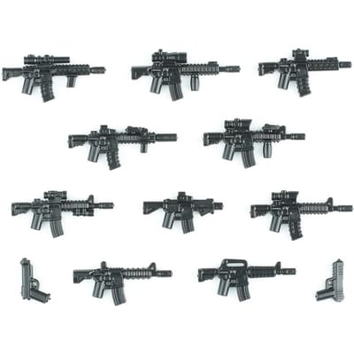 Militaire Wapens Bouwstenen Hedendaagse Unieke Krachten Figuren Leger Soldaat Stads Politie Veelkleurig AK Accessoires Stenen Speelgoed