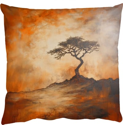 Sierkussens - Kussentjes Woonkamer - 50x50 cm - Boom - Landschap - Oranje