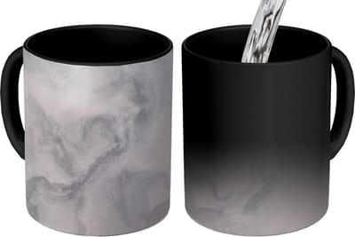 Magische Mok - Foto op Warmte Mokken - Koffiemok - Wolken - Abstract - Verf - Magic Mok - Beker - 350 ML - Theemok