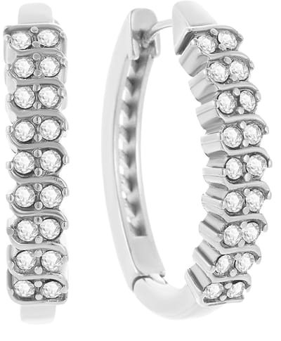 Malinsi® Oorbellen Dames Diamant - Zilverkleurig 24mm RVS - Sieraden Oorringen Vrouw - Oorstekers meisje