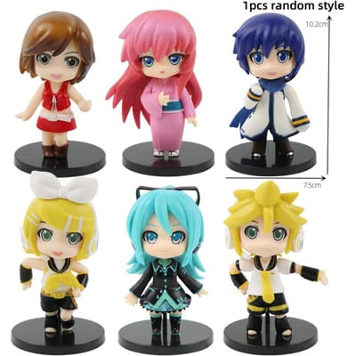 Anima kawaiii 10cm Hatsune Miku schattig Meisjes Anime Figuur Super Schattig PVC model speelgoed Kinderen bureau decoratie pop meisje cadeau yellow
