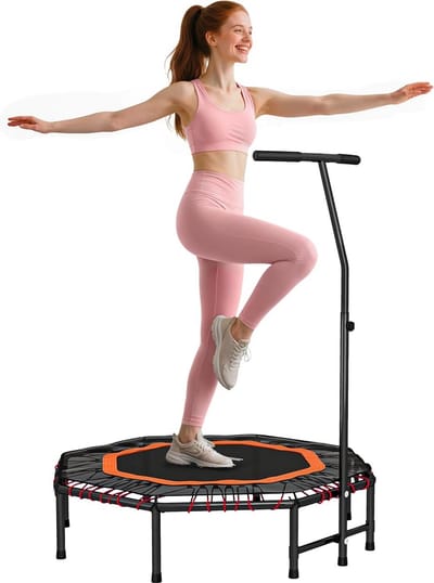 Fitnesstrampoline - Rebounder Jumper - Binnen Buiten - Opvouwbaar Verstelbaar - 122 cm - Oranje