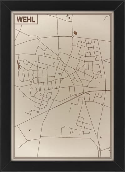 Houten stadskaart van Wehl