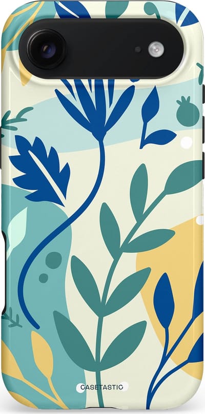 Casetastic hoesje geschikt voor Apple iPhone Air - MagSafe - Dubbellaagse bescherming - Muse in lente - Fashion Case - Lichtblauw Crème Lichtgrijs Saliegroen