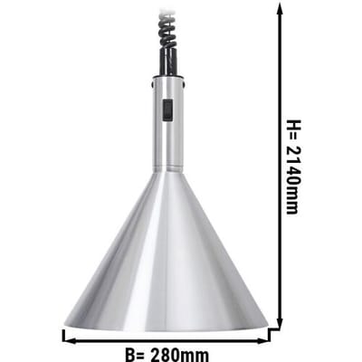 GGM Gastro Wärmelampe Infrarot Retro - 250 Watt - Ø 280mm - Aluminium Zilver