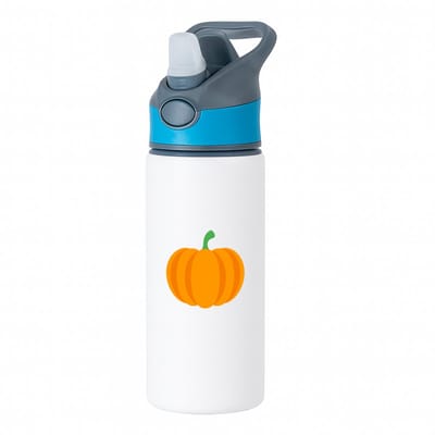Hacebo® - Pompoen waterfles met rietje blauw - Groente - Groente liefhebbers - halloween - herfstvrucht - water fles - 650ML