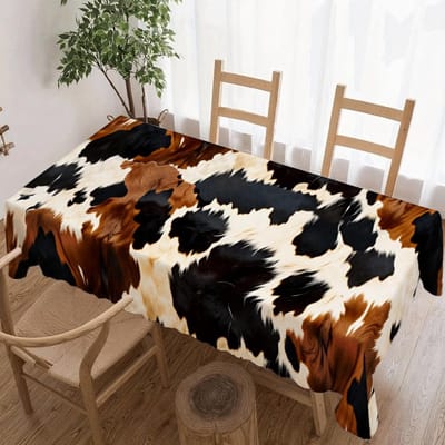 Rektangulaire Tafelkleed met Koeienprint voor Tafeldecoratie Feestdagen Waterdicht Herbruikbaar Tafelkleed voor Tafels Keuken Eetkamer 100x160cm