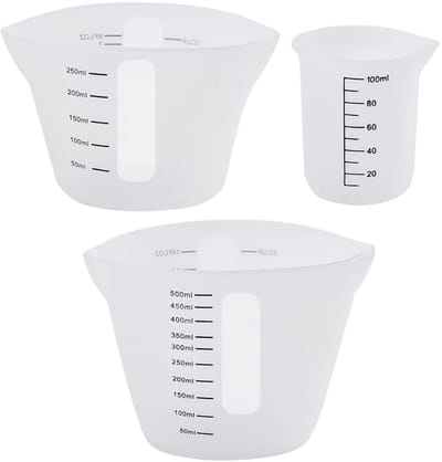 Dailygoods- Maatbekerset - Siliconen - Gietvormen - Keuken - Doe-het-zelf - 100/250/500 ml - Mengbeker