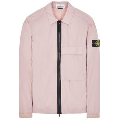 Stone Island Effen Kleur Naslan Lichtgewicht Logo Lange Mouwen Jas Heren jassen Roze 771510303-V0086 XL white