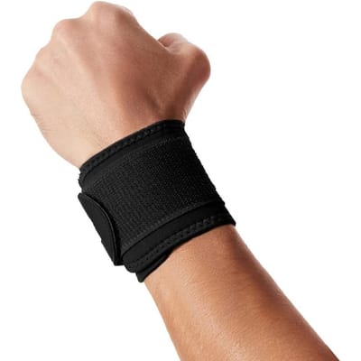 Sangle de poignet réglable pour la protection contre les entorses Soulagement de la douleur Protection sportive unisexe Salle de sport Badminton Support pour l'arthrite noir