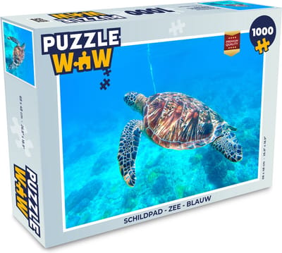 Puzzel Schildpad - Zee - Blauw - Legpuzzel - Puzzel 1000 stukjes volwassenen