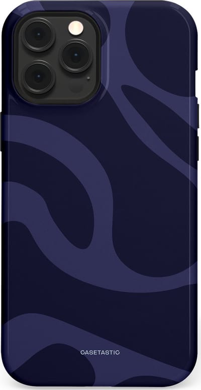 Casetastic Hoesje Geschikt voor Apple iPhone 12 Pro Max Magsafe - Stijlvolle Beschermende Duo-layer Case - Diepzee Marine Golven