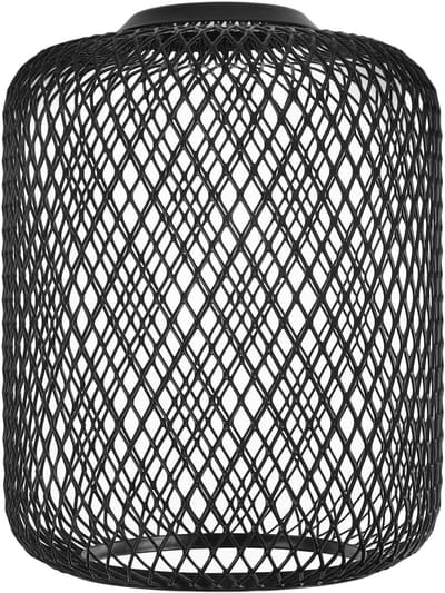 Lampenkap van ijzerdraad en metaal in zwart, retro industrieel design, 120 x 150 mm, vervangend voor tafellampen, stijlvolle woonkamerdecoratie en sfeerverlichting