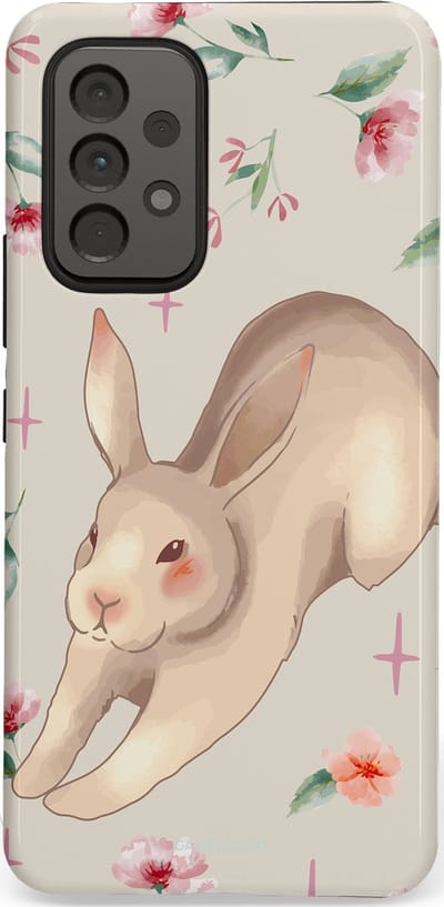 Casetastic Hoesje Geschikt voor Samsung A53 - Stijlvolle Beschermende Duo-layer Case - Lief konijntje