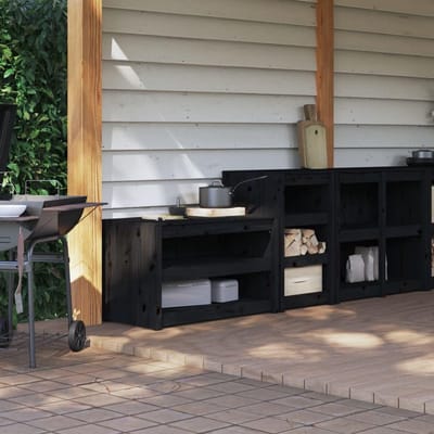 Buitenkeuken Kasten - Keuken Opslag - Tuin Koken - Modulair Ontwerp - 2 Stuks - Zwart