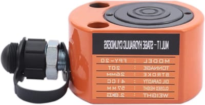 Hydraulische Cilinder - Platte Hefkrik - Zware Lasten Tillen - Meerdelig Ontwerp - 20 Ton Capaciteit - Oranje