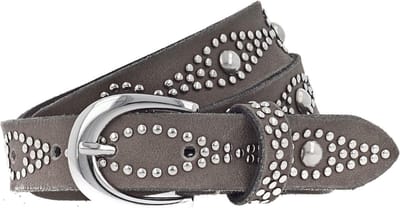 b.belt Riem Svana Ledergürtel W100 Taupe Grijs