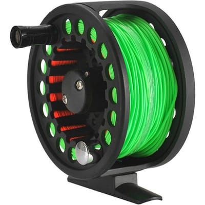 Moulinet de Pêche à la Mouche à Large Bobine 2+1BB Léger en Alliage d'Aluminium Usiné avec Ligne green
