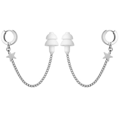Oorbellen Voor Oordopjes - (Ster) - Oordopjes Festival - Oordoppen - Oorbellen Dames - Te Gebruiken Met Airpods - Zilverkleurig - RVS