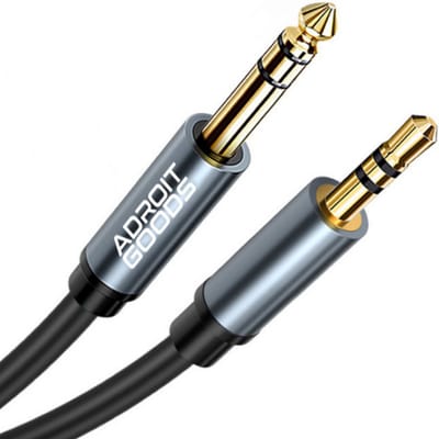 AdroitGoods 3.5 mm Jack naar 6.3 mm Jack Audio Kabel - Male to Male - Universeel - TRS audiokabel - 1m