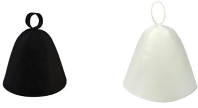 2 stuks saunahoeden - vilten saunahoofddeksels voor mannen en vrouwen - vilten hoeden - vilten hoeden - saunahoeden -Wit + Zwart-34*34*23cm