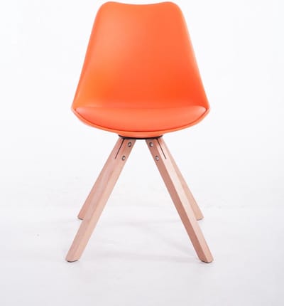CLP Toulouse Eetkamerstoel - Vierkant frame - Kunstleer oranje natura