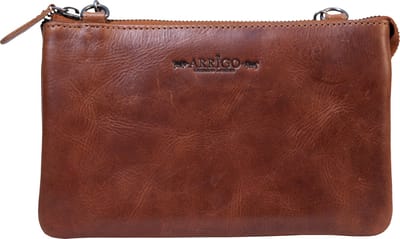 Arrigo Tasjes Dames Extra groot - Schoudertasje - 184-3R - Festival Tasje - Leer - Cognac