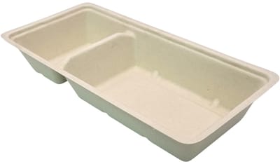 100x Bio Frietbakjes A22 (A9+1) suikerriet - 20,4cm x 9,7cm x 3,4cm - Frikandel frites saus friet bakje snack diner