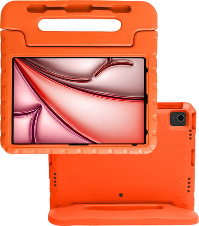 Hoes - Geschikt voor Apple iPad Air (2024/2025/2026) - 13 inch - Kinderhoes Shockproof Bumper - Kidsproof Case - Tablet Hoesje - Kinder Hoes Cover - Oranje