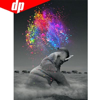 Diy diamant schilderij olifant kruissteek ronde diamant mozaïek handwerk ambachten volledige diamant 20X30