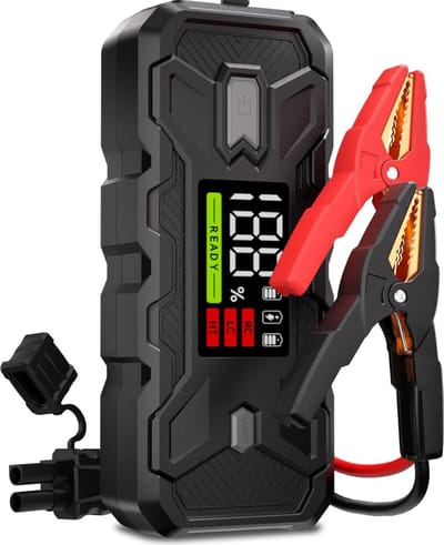 White-Label® Jumpstarter met Compressor - Startkabels - Starthulp voor Auto - Accubooster - Zwart