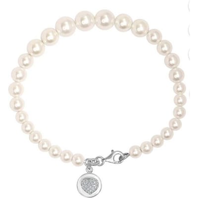Damesparelarmband met Hart Bedel, 925 Sterling Zilver BIPU021