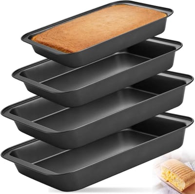 Set van 4 anti-aanbak bakplaten voor oven, zware koolstofstalen ovenschaal, ideaal voor bakken van gebak, cake en kip