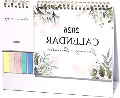 Multifunctionele Tafelkalendar 2026 met Mini Notities en Gekleurde Labels voor Thuis, Kantoor en School - Perfect voor Planning en Organisatie