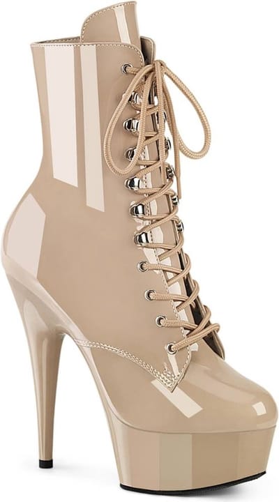 Pleaser - DELIGHT-1020 Plateau Laarzen - US 6 - 36 Shoes - Huidskleur