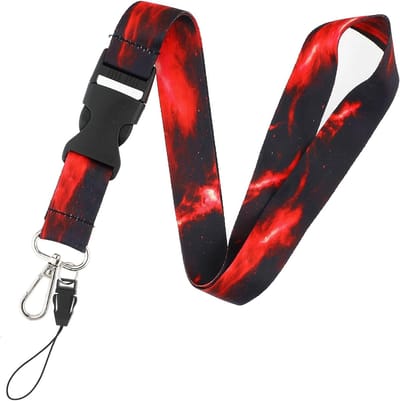 Zwarte Marmeren Lanyard voor Vrouwen met Draaiende Kreeftsluiting, Neopreen Halsband voor Sleutels, Mobiele Telefoon en Identiteitskaarten, Ideaal voor Leraren en Evenementen