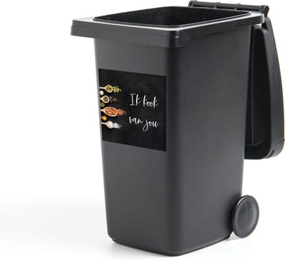 Container sticker Ik kook van jou - Partner - Quotes - Spreuken - Kruiden - 40x40 cm - Kliko sticker