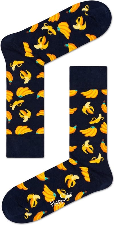 Happy Socks - Banana - Blauw geel - Unisex - Maat 41-46