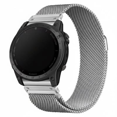 Milanees bandje - geschikt voor Garmin Fenix 5S (Plus) / 6S / 7S / 8 (43 mm) / Approach S12 / S42 / S70 42 mm / Epix Pro (Gen 2) 42 mm / D2 Delta S / Mk3(i) - zilver