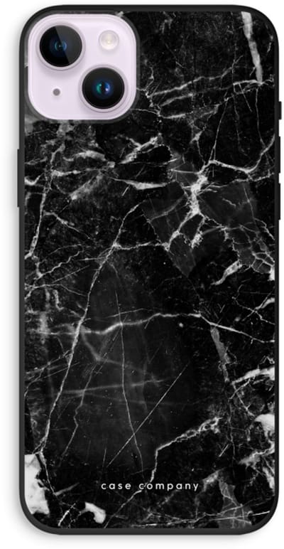 Case Company® - Hoesje geschikt voor iPhone 14 Plus hoesje - Zwart Marmer - Biologisch Afbreekbaar Telefoonhoesje - Bescherming alle Kanten en Schermrand