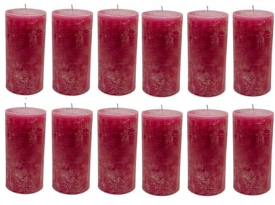 Stompkaars - stompkaars | pink | ø10x20 cm - roze - ø10x20x set van 12 stuks in doos
