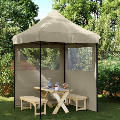 vidaXL - Partytent - 200 - x - 200 - x - 306 - cm - Taupe - Oxford - Stof