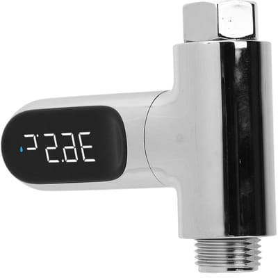 Douchethermometer LED - Watertemperatuur Sensor - Veilig Douchen - Zelfvoorzienend - 12 cm - Zilver
