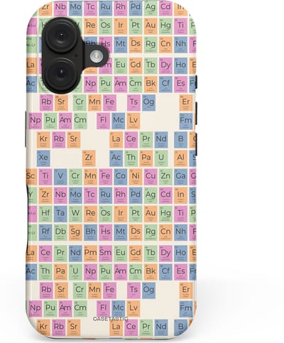 Casetastic hoesje geschikt voor Apple iPhone 16 - MagSafe - Dubbellaagse bescherming - Atomisch Mooi - Fashion Case - Zand Lichtgrijs Perzik Saliegroen