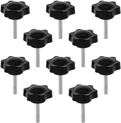 Set van 10 M6 x 30mm Sterschroeven met Hexagonale Plastic Kop, Vervangingsschroeven voor Mechanische Toepassingen en Handgereedschap