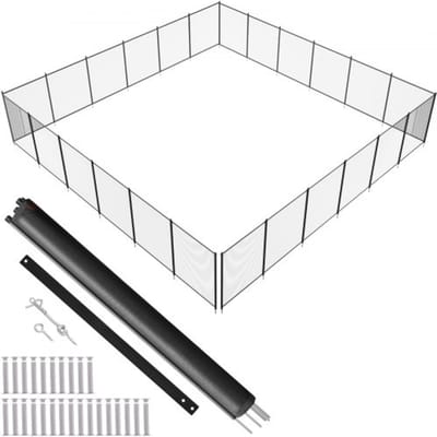 VEVOR zwembadhek, 1,21 x 21,95 m, verwijderbaar kinderveilig zwembadhek, eenvoudige doe-het-zelfinstallatie, zwembadhek, 340 g Teslin PVC zwembadheknet, beschermt kinderen en huisdieren
