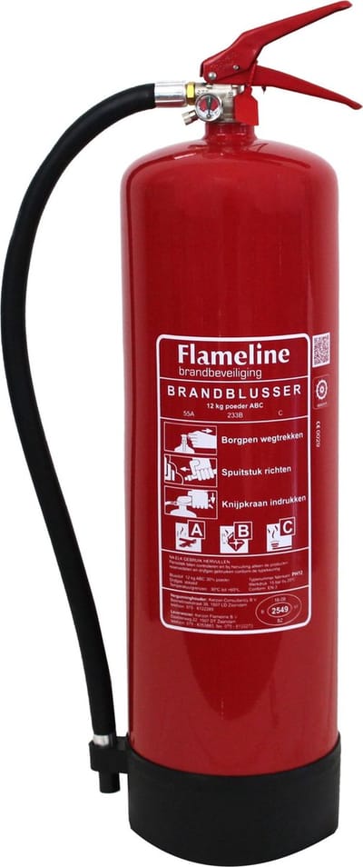 Poederblusser 12KG inclusief Keuringssticker en wandbeugel