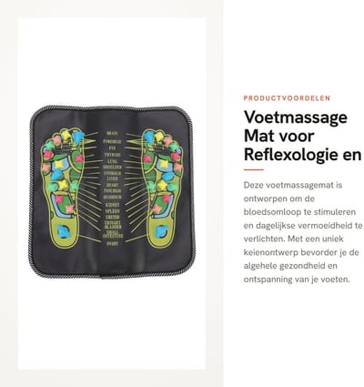 Dailygoods- Voetmassage Mat - Reflexologie - Acupunctuur - Bloedcirculatie - Verlichting Pijn - Opvouwbaar - Kunstmatig Leer 35x35cm - Reflexologiemat