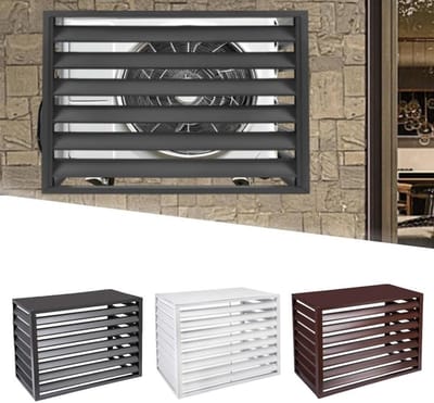 Airconditioner Omheining - Buitenunit Afscherming - Tuin Verfraaien - Weerbestendig Aluminium - 100x50x70 cm - Wit